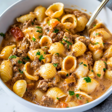 Creamy Beef and Shells