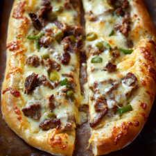 Easy Philly Cheesesteak Cheesy Bread