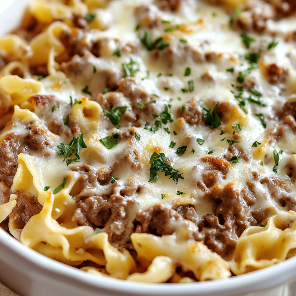 Sour Cream Beef Noodle Casserole Dish
