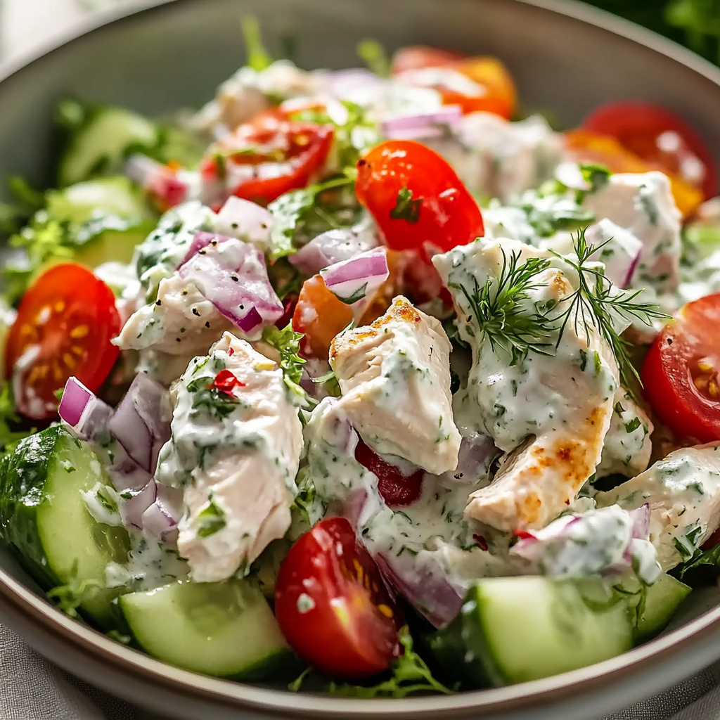 Tzatziki Chicken Salad in a Bowl
