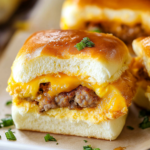 Cheesy Sausage Egg Breakfast Sliders
