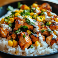 Street Corn Chicken Rice Bowl