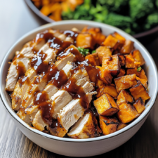BBQ Chicken & Roasted Sweet Potato Bowls