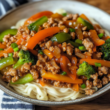 Ground Turkey and Peppers Stir Fry
