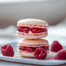 Delightful Raspberry Rose Macarons