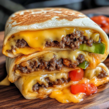 Easy Air Fryer Cheeseburger Wraps