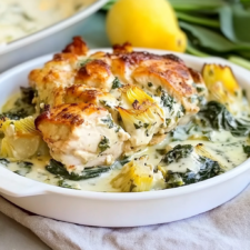 Spinach Artichoke Chicken with Cottage Cheese