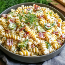 Dill Pickle Bacon Pasta Salad