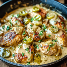 Creamy Pepperoncini Chicken Skillet